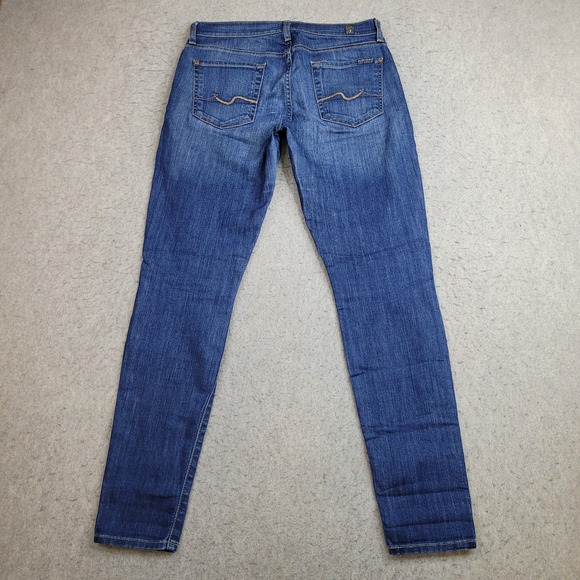 7 For All Mankind Gwenevere Low Rise Skinny Jeans For Women's Size 26 Blue Denim - Picture 5 of 12